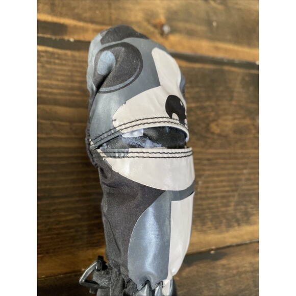 Dakine Kids Scrambler Mittens Raccoon Print Toddler M 2 - 3 Years Black Gray - Picture 6 of 7